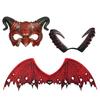 Draktilbehør Demon Voksne Djevel Cosplay Maske Halloween Demonvinger Rekvisitt for Maskeradefest Cosplay