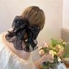 Fashion Ribbon Pearl Bow Hair Clips For Women Elegant Chiffon Bowknot Ponytail Clip Pin Bows Barrette Sweet Headwear Accessories