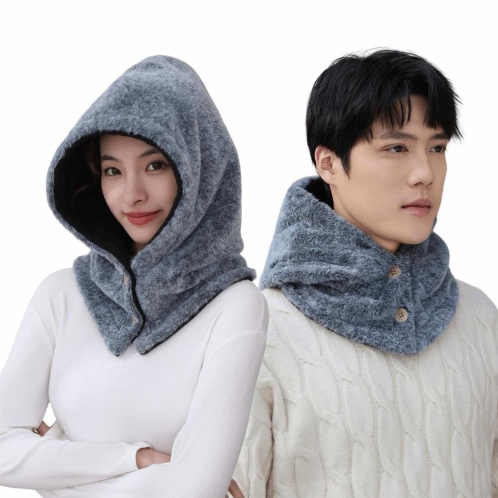 Solid Color Ear Protection Hat Thickened Knitted Hooded Hat Fashion Balaclava Hat  Outdoor
