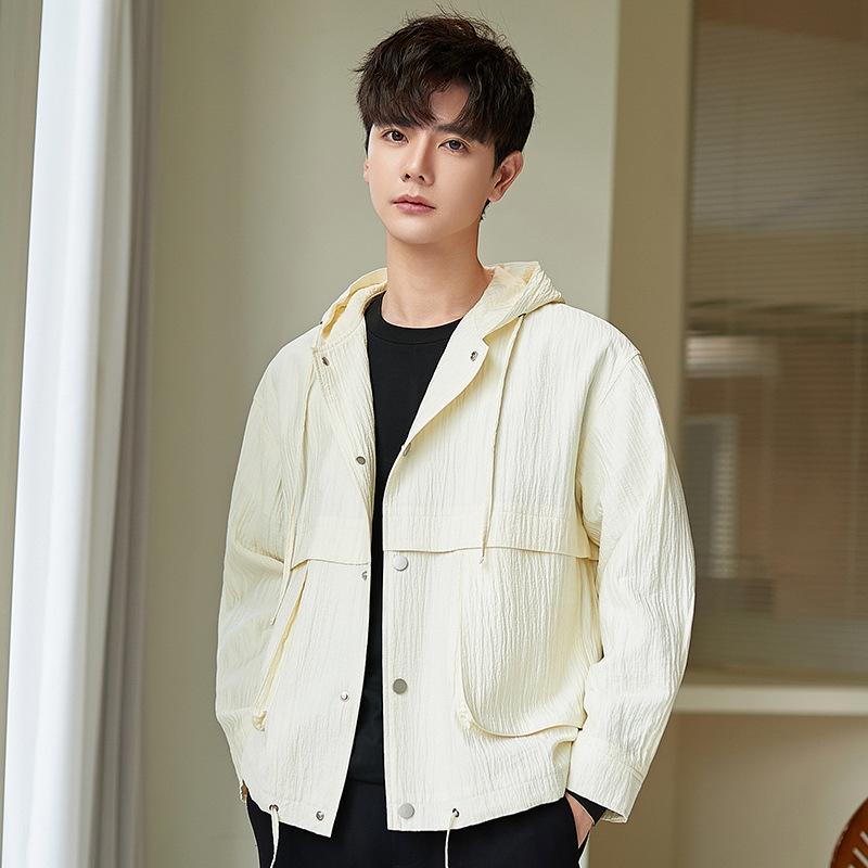 

Мужская повседневная куртка с капюшоном Весенне-осенняя короткая солнцезащитная трендовая повседневная мужская одежда 2XL