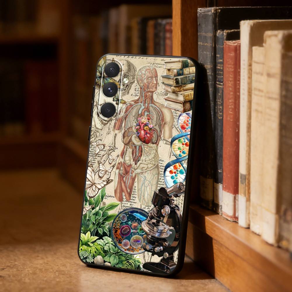 Medical Art Medicine Collage  Phone Case For Samsung S26,S25,S24,S23,S22,S21,Ultra,Plus,FE Black Soft Cover