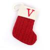Calcetines Navideños Alphabet Letters Christmas Knitting Stocking Tree Pendant Decorations Christmas Socks Red Snowflake