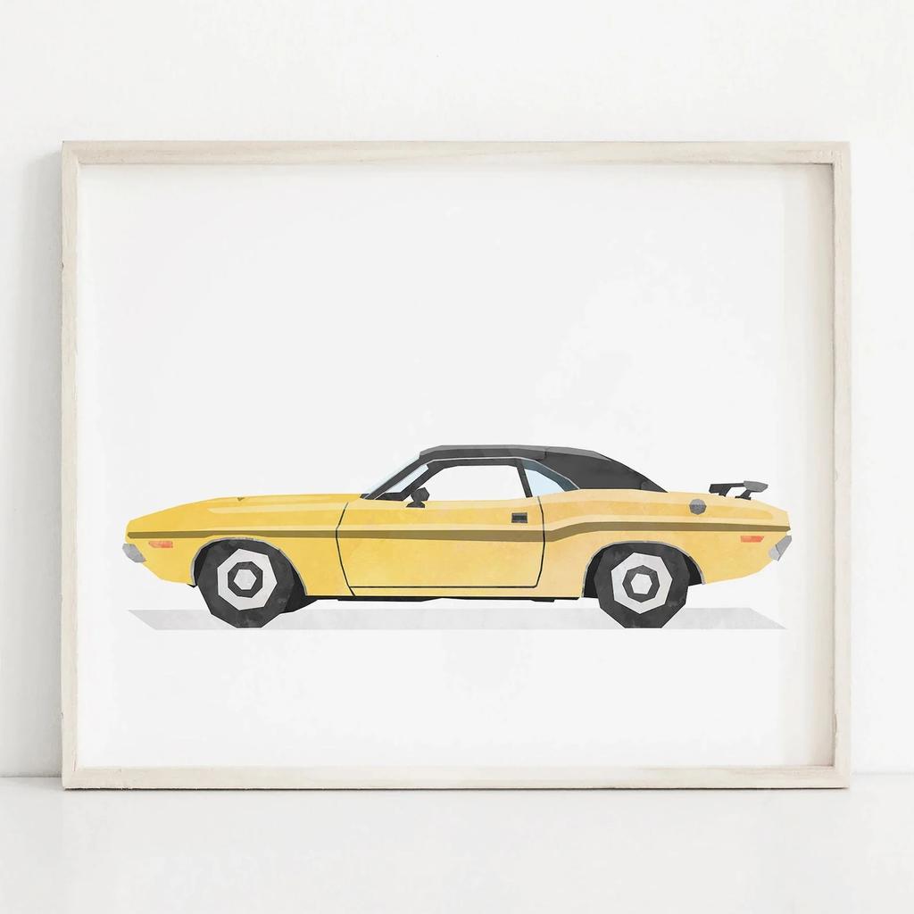 Auto Zug Motorrad Kinderzimmer Vintage Leinwand Kunst Gemälde Poster und Drucke Aquarell Wandkunst Bild für Heimdekoration Cuadros