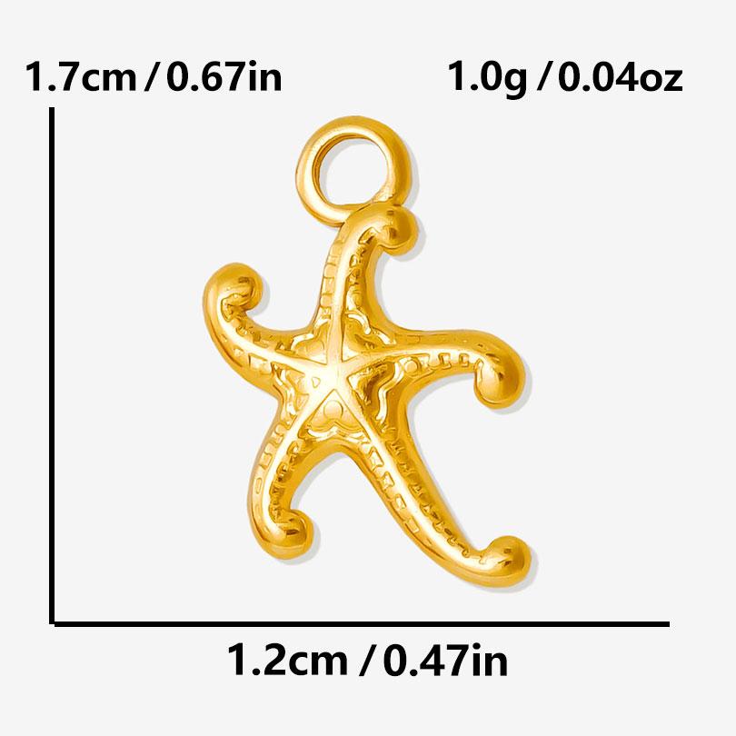 6pcs/Lot Stainless Steel Ocean Animal Charms For Jewelry Making Earring Necklace Starfish Coral Seahorse Pendant DIY Accessories