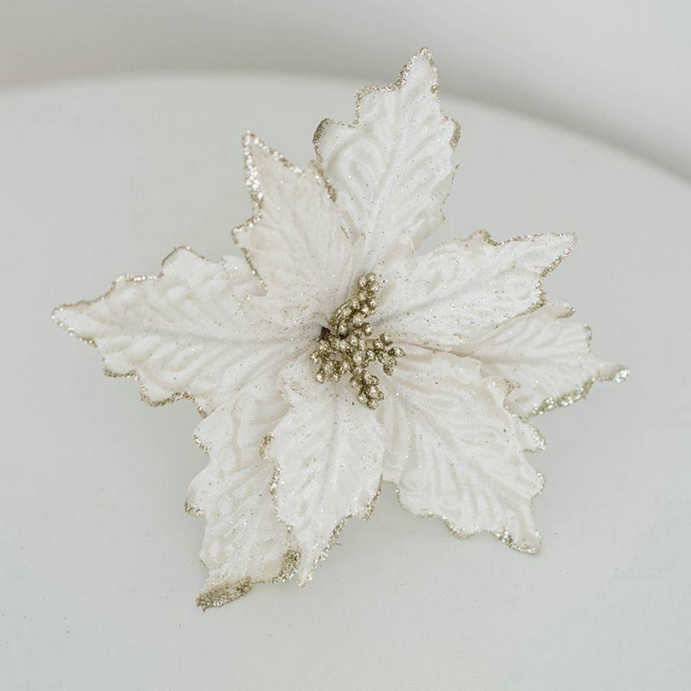 Fake Simulated Christmas Flower DIY Xmas Tree Ornaments Artificial Christmas Flowers  Christmas