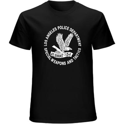 FISH SKIN Swat LAPD Camiseta Gráfica Camiseta Estampada Manga Corta Hombre Camiseta Vintage Manga Corta Top Divertido Negro