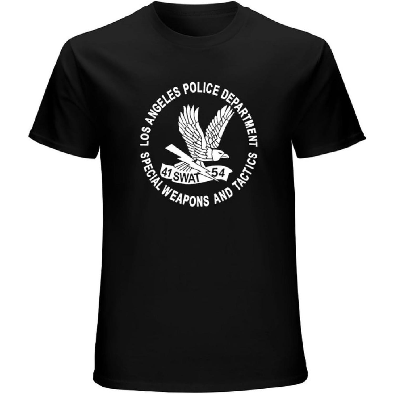 

FISH SKIN Swat LAPD Graphic Top Printed Shirt Short-Sleeve Mens Vintage T Shirt Short Sleeve Funny Top Black XXXXXL різнокольоровий