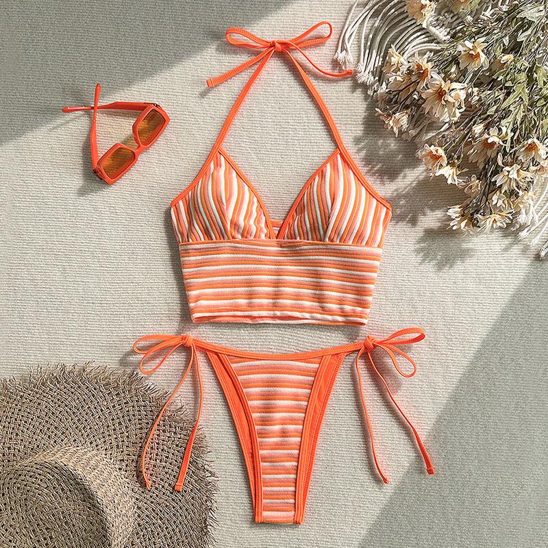 Sexy Striped Print Bikini Sets Swimsuit For Women Swimwear Bathing Suit Summer Beachwear Swimming Suit For Women