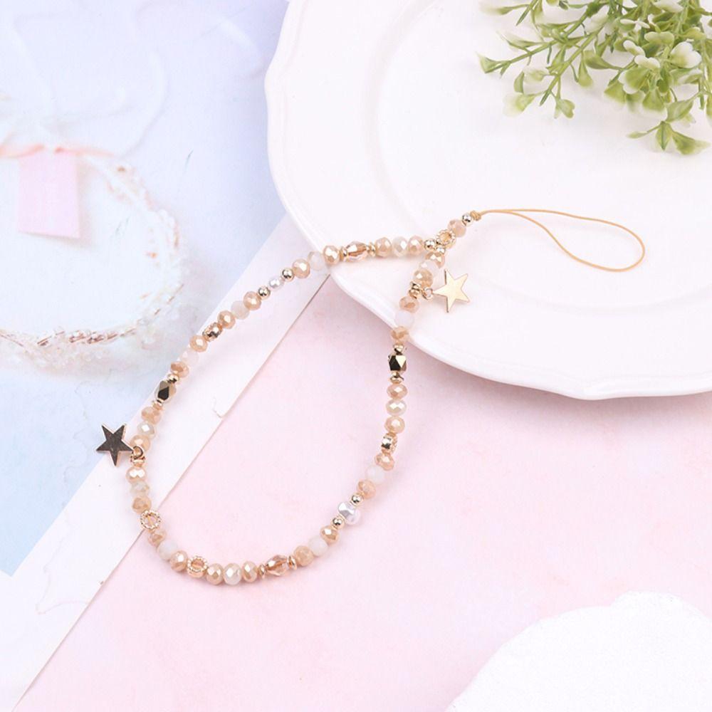 Gifts Telephone Cord Charming Five-pointed Star Pendant Mobile Phone Strap Phone Chains Beads Chain