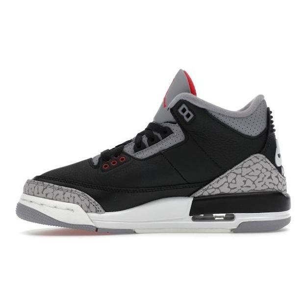 Air Jordan 3 Retro OG GS Black Cement 2024 Kids Sneakers Fire-Red Cement-Grey Sail DM0967-010