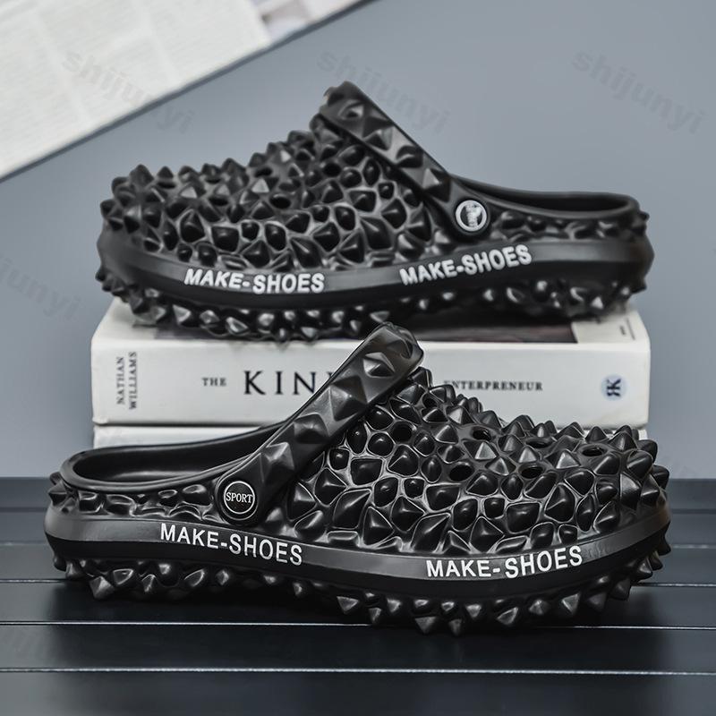 Fashion Men Shoes 2025 Summer Thick Bottom Beach Sandals Solid Color Outdoor Non Slip Casual Slippers Clogs Garden Men Slippers