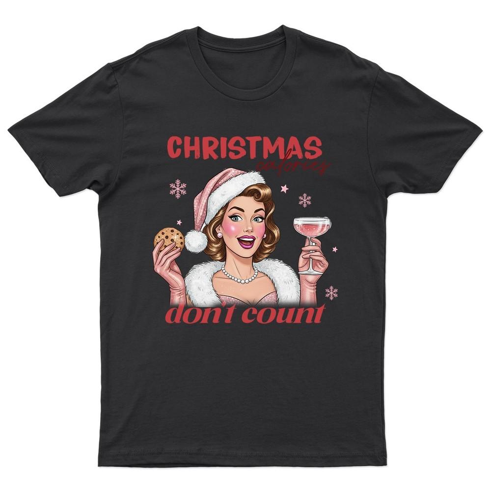 Christmas Calories Dont Count TShirt Unisex Gift Retro Seasonal Funny Xmas