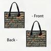 Trendy Brick Pattern Tote Bag Casual Large Capacity Daily Portable Shoulder Handbag