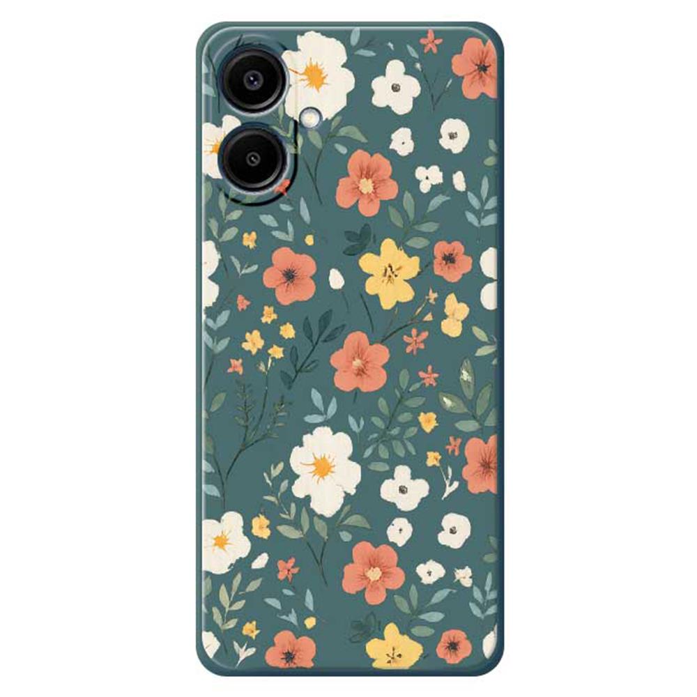 For Samsung Galaxy A07 4G Case Flower Garden Pattern Printing Straight Edge TPU Phone Back Cover