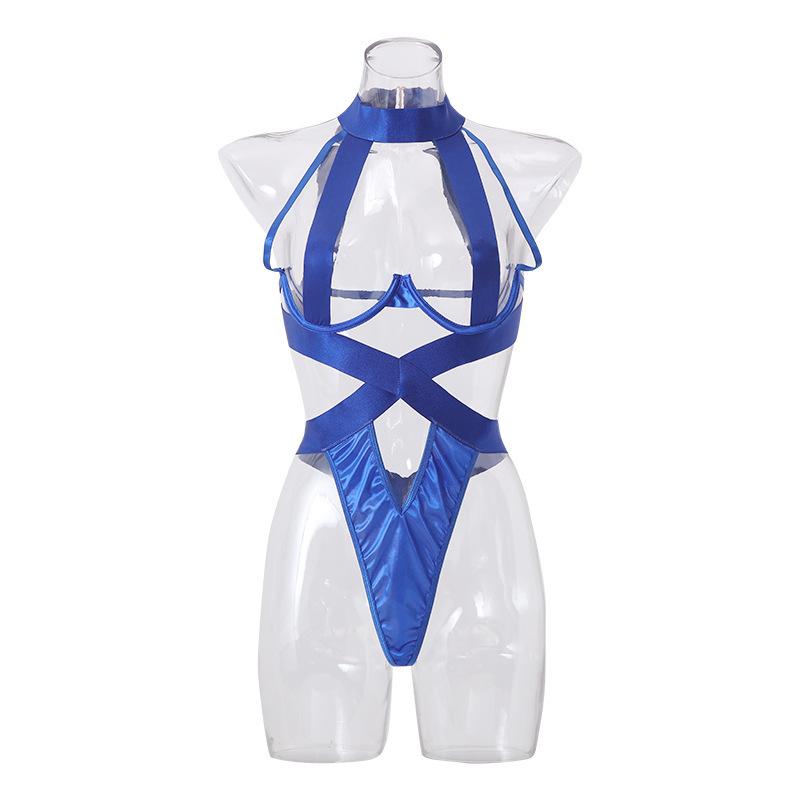 Sex Underwear New Sexy Women's Rope Belt Hollow Neck Onesie Set