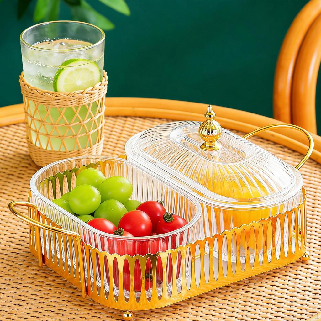 Dessert-Teilteller Trockenfrüchte-Schale Fächer Vorspeisen-Servierplatte Geteilter Snack