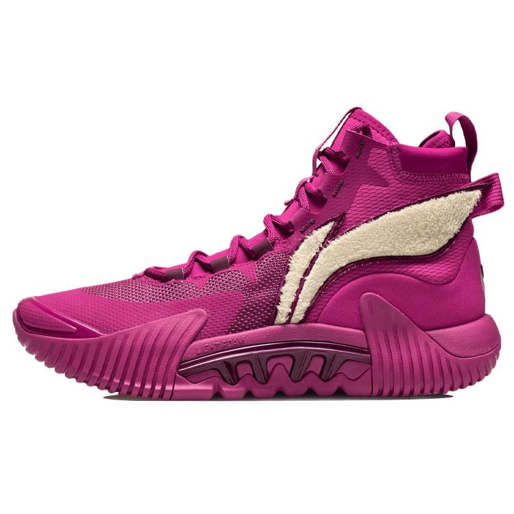 

New Disney X LINING Badfive 2 Basketball Shoes Men s High top Sweet Beet Red ABFR001-6 40