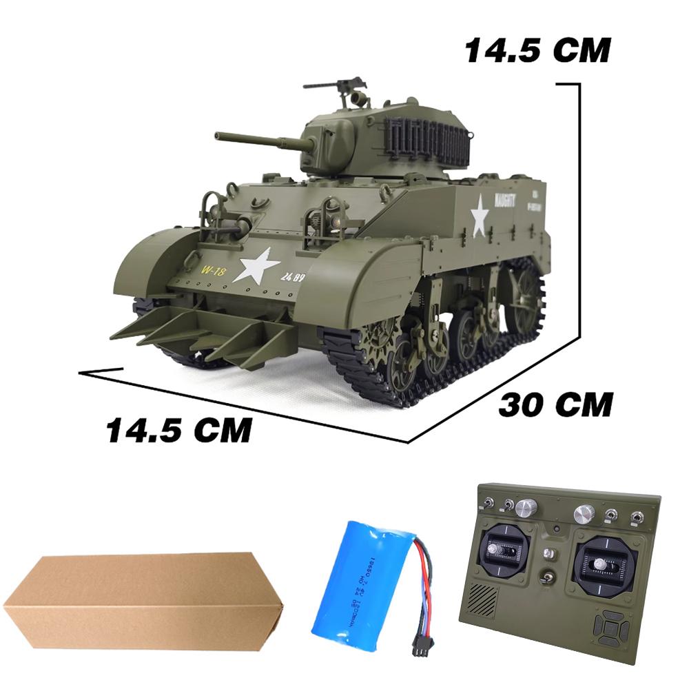 

1/16 RC Tank M5A1 Light Tank Model 2.4G Military Vehicle Remote Control Crawler Car Battle Tanks Model Hobby Toys Boys