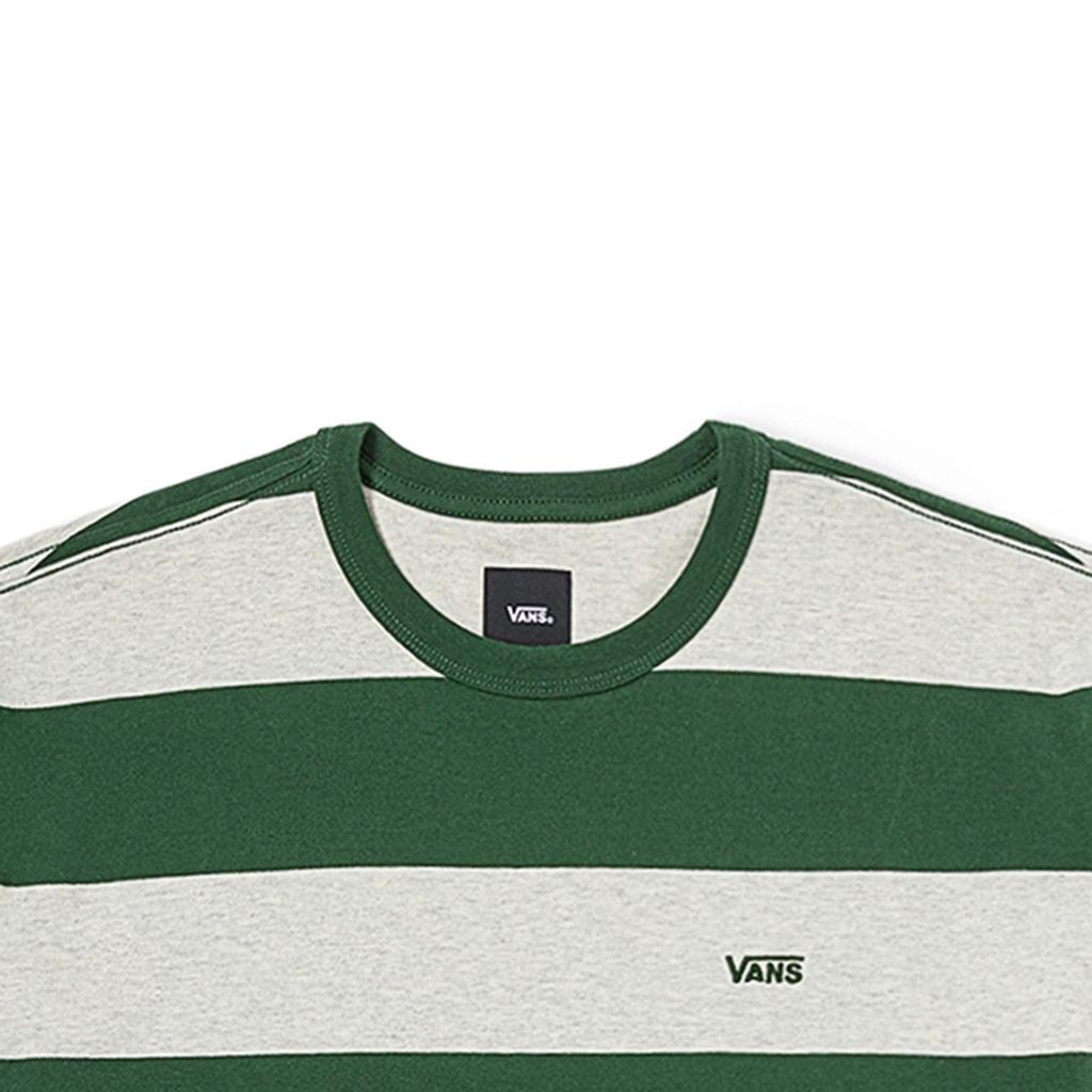 Vans Logo Striped Crew Neck T-Shirt Unisex Tops Dark-Green VN000061CAW