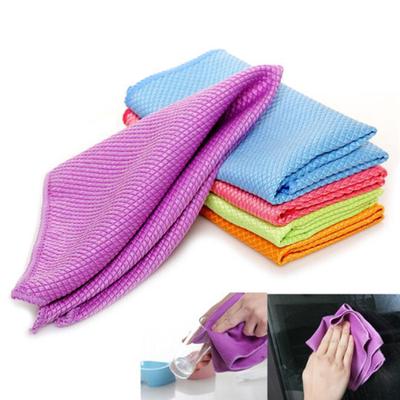 Household Cleaning Cloth Plain Fish Scale Rag Absorbent Cleaning Towel