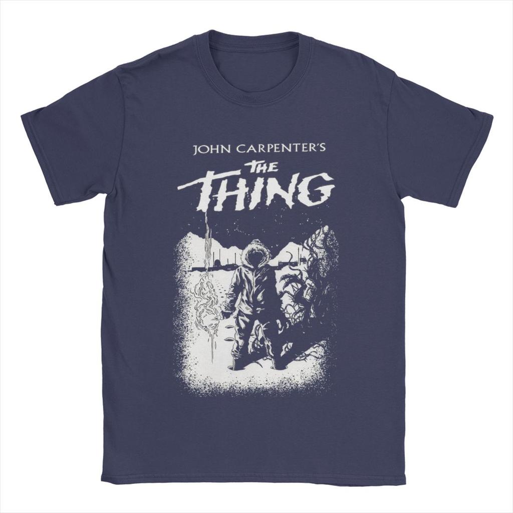 Men T-Shirts 1982 Horror Movie The Thing Casual Pure Cotton Tees Short Sleeve T Shirt Round Collar Tops Summer