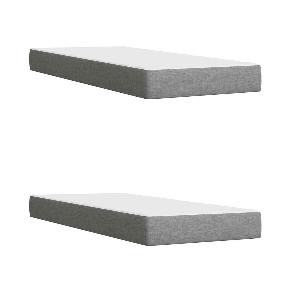 Box Spring Bed with Mattress Light Gray 200 x 200 cm Fabric