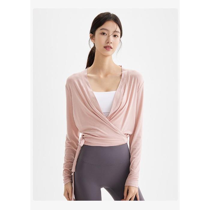 

Женский осенне-зимний 2023 тонкий флисовый костюм для йоги с длинным рукавом и дышащей спортивной накидкой. Large розовый