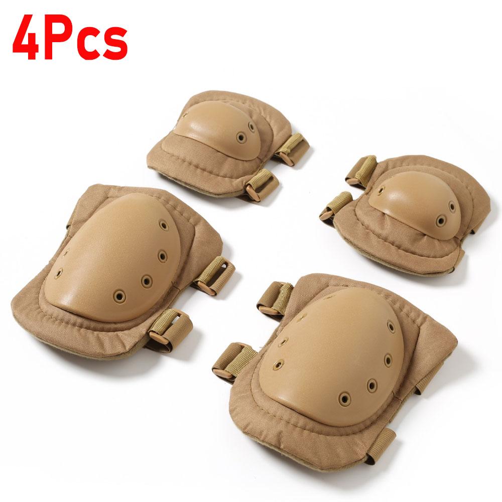

4Pcs Tactical Knee Pads ,Airsoft Knee & Elbow Protective Pads Guard for Army, Paintball, Hunting and Anyother Outdoor Sports хакі
