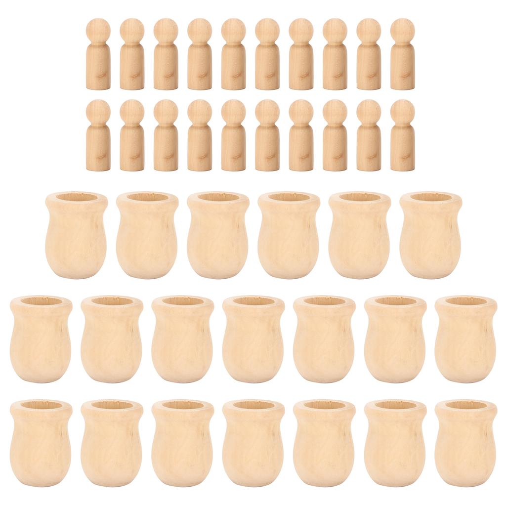 40 st Träklämmor Natur Ofärdig Utveckla Praktiska Färdigheter Trähantverk för Målning Snideri