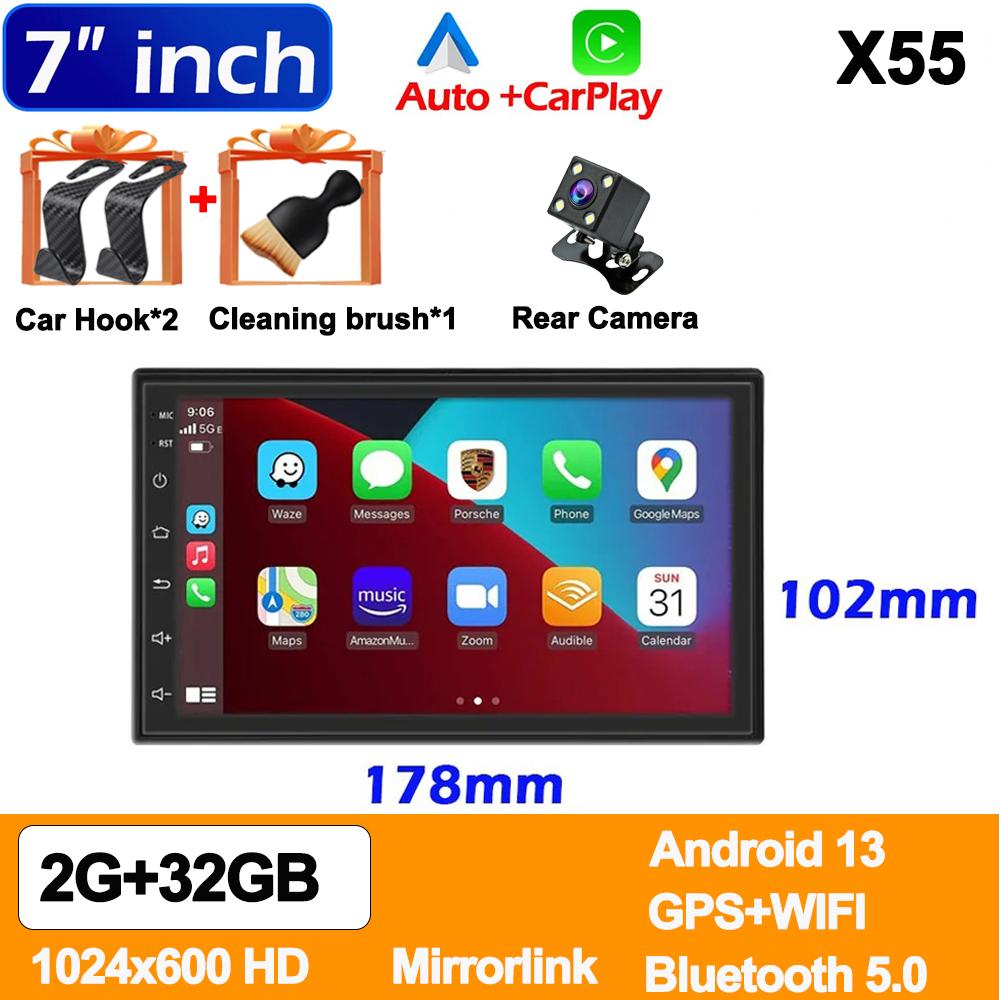 7"/9"/10" Universal Android 13 2Din Car Radio Autoradio 64G GPS Car Audio Carpaly Multimedia Player For Hyundai Nissan Toyota