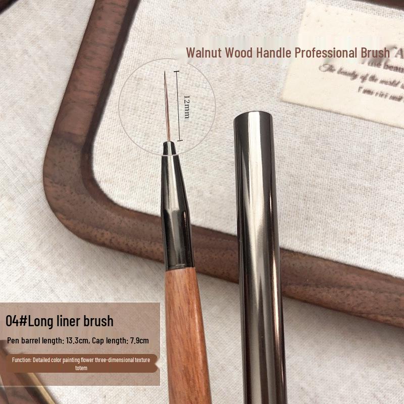 

Набор кистей для нейл-арта из японского ореха: Инструменты из массива дерева высокого класса для градиентной живописи, линейной графики, с плоскими и круглыми гелевыми кистями.