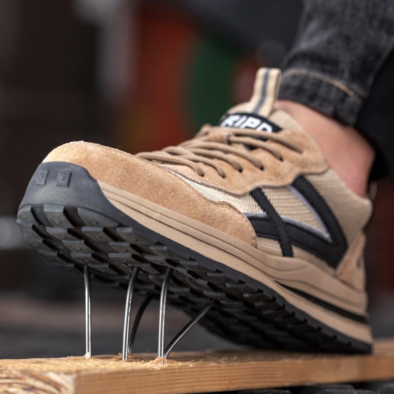 Soft Sole Men's Anti-smashing and Anti-piercing Steel Baotou Wear-resistant Rubber Sole Deodorant and Breathable Construction Site Tooling Work Shoes