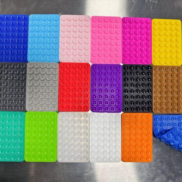 Available Silicone Phone Holder, 24-Piece Set with Square Suction Cups, Single-Sided Adhesive, 6.8g Each