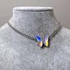 Minimalist Colorful Butterfly Necklace Womens Collarbone Chain Accessories Exquisite and Highend Feel