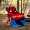 Customizable Spider Man Throw Blanket – Personalized Name, All-Season Cozy Snug Blanket, Machine Washable, Personalized Blanket