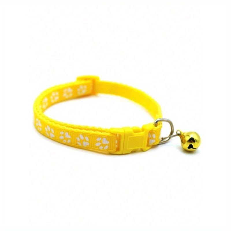 Colorful And Cute Bell Collars For Cats, Adjustable Safety Cat Collars With Bells, Cartoon And Fun Footprint Collars, Cat Supplies