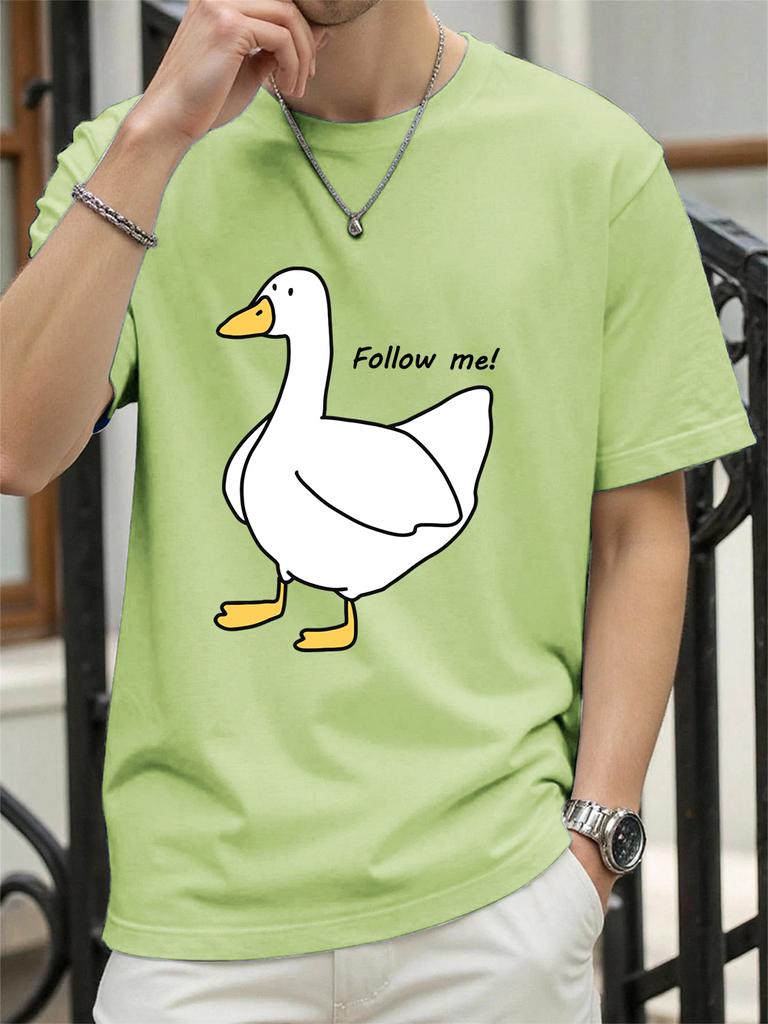 Follow The Goose Printing TShirt Women Cotton Summer Tops Comfortable Loose ONeck Short Sleeve T Shirts Casual Womans Clothes