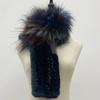 Women Stylish Luxury Scarf Natural Fluffy  Fox Fur Shawls Winter Female Warm Fashion Knitted Rabbit Fur Scarves 110x15x12cm