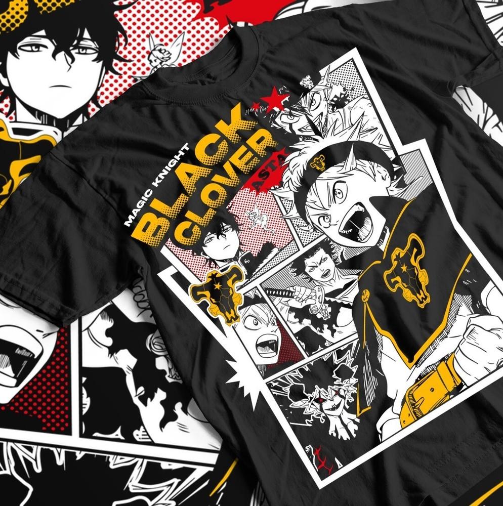 

Black Clover Anime T-shirt, Asta Yami Sukehiro Yuno Luck Voltia Shirt, Unisex 4XL