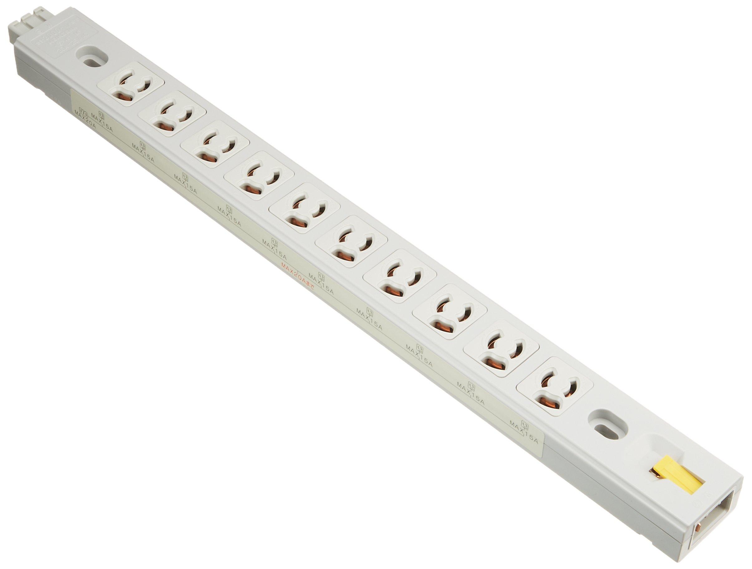 

Sanwa Supply Server Rack Outlet Bar, 20A, 3-Pin, Anti-Slip, 10 Outlets, TAP-MR7535