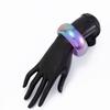 Punk Colorful Sparkling Transparent Wide Bracelet Chunky Party Geometric Arc Handmade Resin Acrylic Charm Bracelet Bangles Jewelry for Men and Women