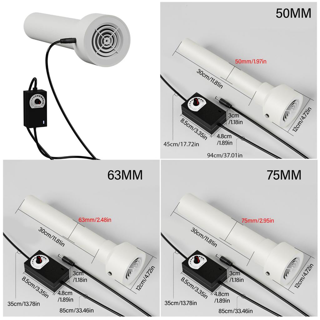 12V Inline Duct Fan Ventilation Fan Exhaust Fan for Grow Tent Airflow Improvement and Ventilation In Homes Space