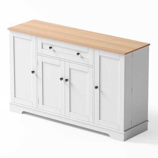 Patchwork Color Large Sideboard with 4 Doors And 1 Drawer, Modern Buffet Cabinet for Dining Room And Living Room