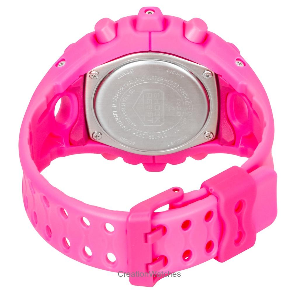 Casio G-Shock Analog Digital Pink Resin Strap Pink Dial Quartz GA-V01-4A 200M Men's Watch