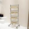 Stainless Steel Multi-Layer Clothes Rack: Floor-Standing, Large Capacity, Brushed Silver for Men and Women’s Pants.