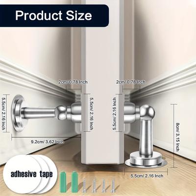 1PC Heavy Duty Magnetic Door Catch | No Drill Strong Adhesive Mount Rustproof | Universal Fit for All Doors Cabinet Hardware