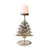 Iron Candle Holders Stand with Christmas Snowflake Star Butterfly Tree Pattern Candlestick for Home Tabletop Decoration