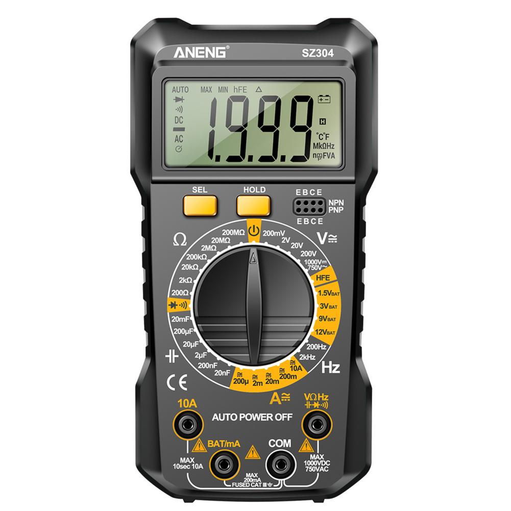 

Digital Multimeter Multifunctional Voltage Detector 2000 Counts Votage Current Ohm Test Tool Handheld for Diode/Transistor Check чорний