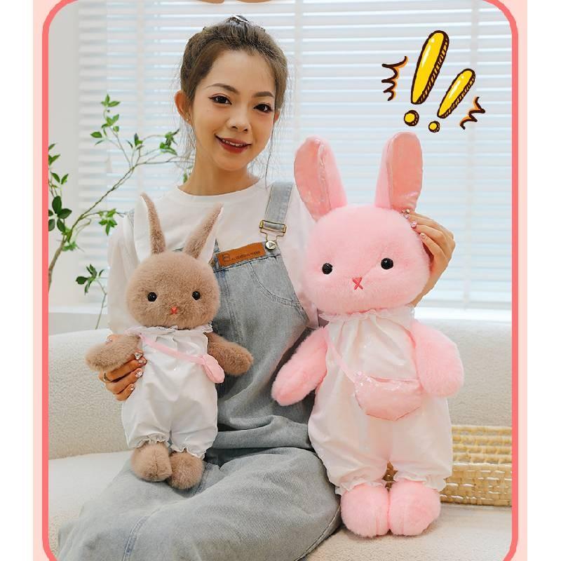 Adorable Plush Rabbit Doll For Kids And Adults Soft Comforting Hugging Pillow