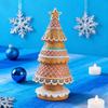 Mini Gingerbread Christmas Tree Ornament Miniature Xmas Tree Resin Statue Figurine Home Office Holiday Party Tabletop Decoration